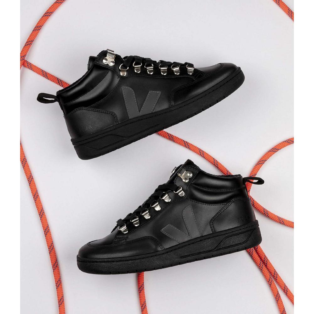 Women's Veja RORAIMA LEATHER High Tops Black | SG 361HAP